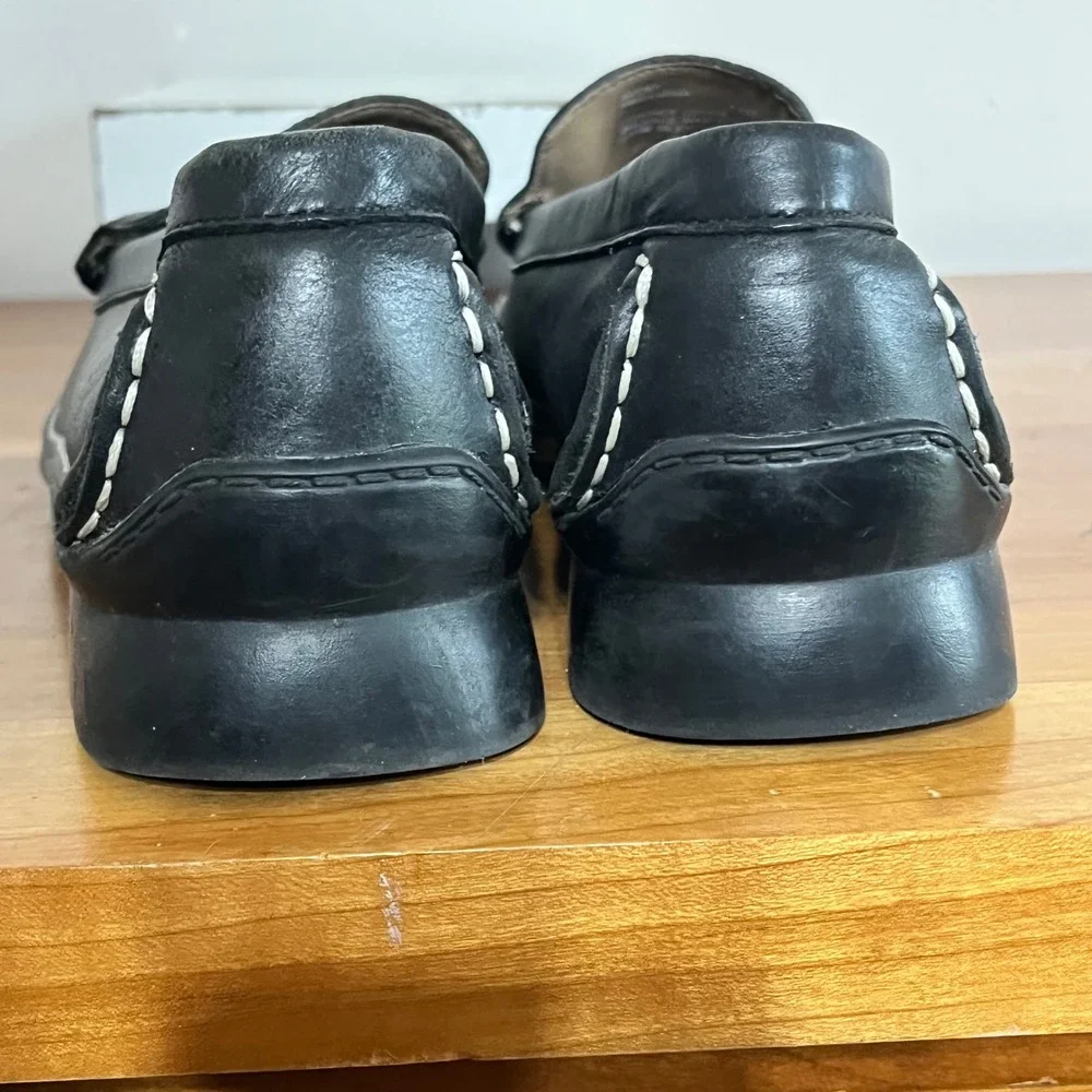White Mountain Karma Mens Black Leather Moc Toe‎ Slip On Loafers Size 11M